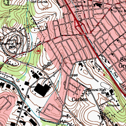 Topographic Map of Thomas School, PA