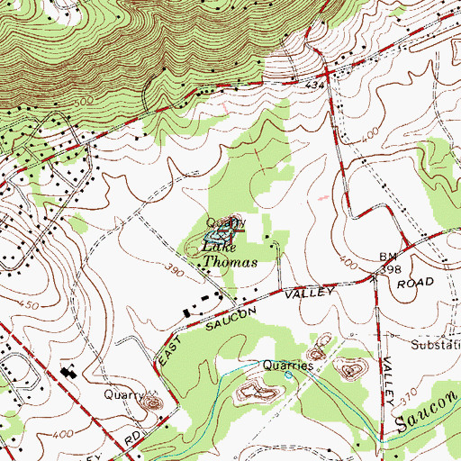 Topographic Map of Lake Thomas, PA