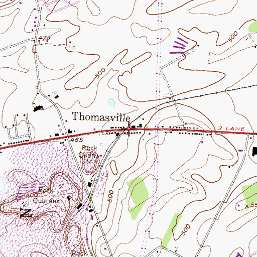 Topographic Map of Thomasville, PA