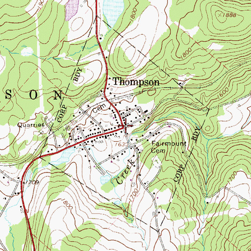 Topographic Map of Thompson, PA