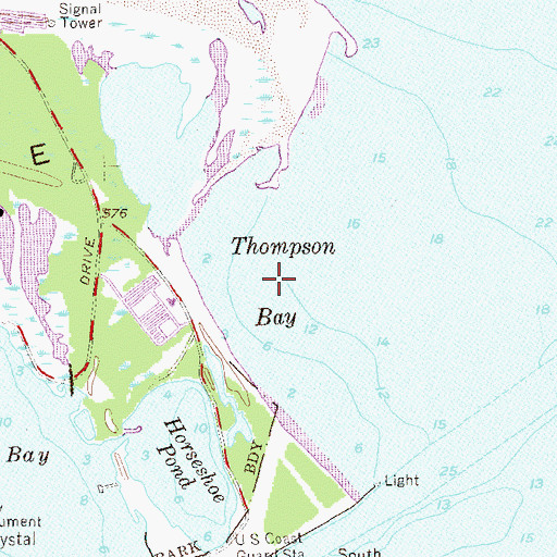 Topographic Map of Thompson Bay, PA
