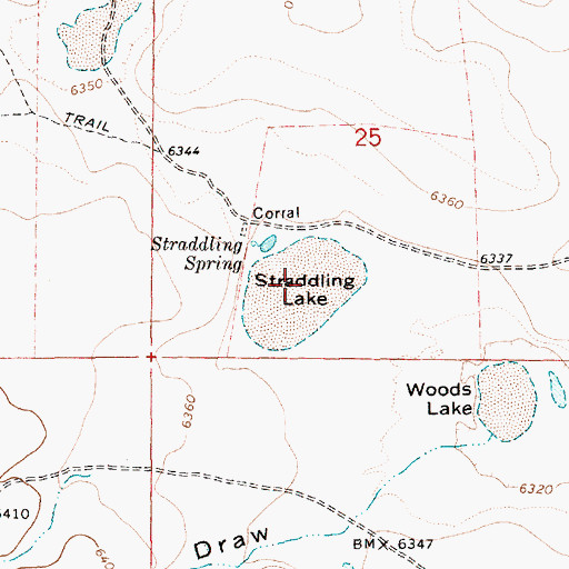 Topographic Map of Straddling Lake, AZ