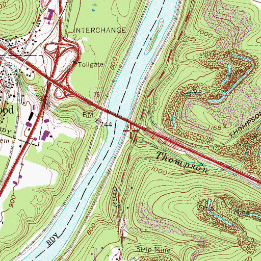 Topographic Map of Thompson Run, PA