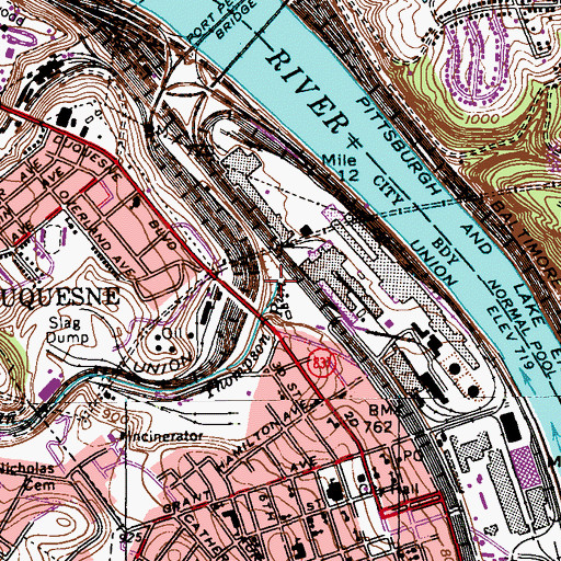 Topographic Map of Thompson Run, PA