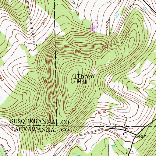 Topographic Map of Thorn Hill, PA