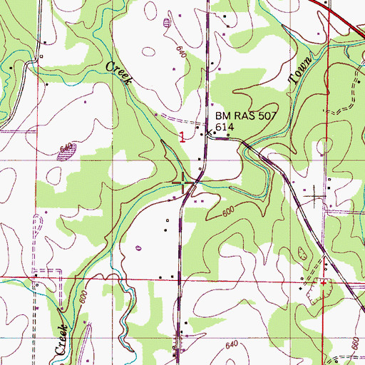 Topographic Map of Gill Creek, AL