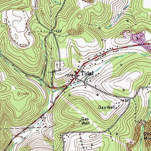 Topographic Map of Tidal, PA