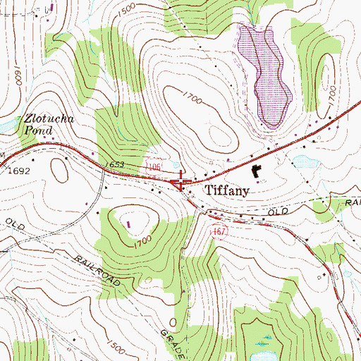 Topographic Map of Tiffany, PA