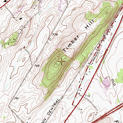 Topographic Map of Timber Hill, PA