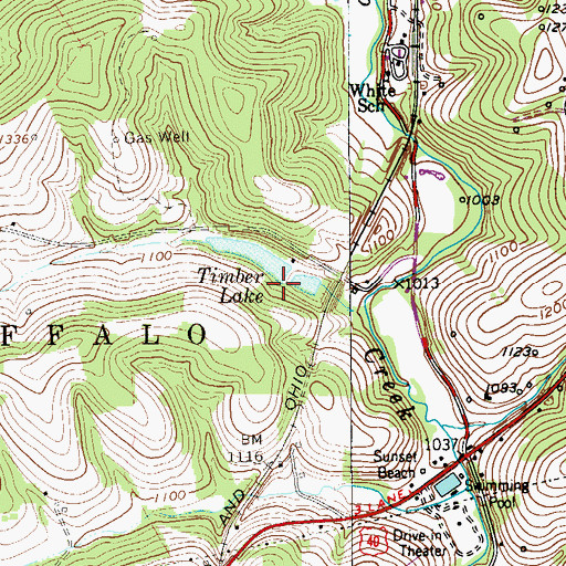 Topographic Map of Timber Lake, PA