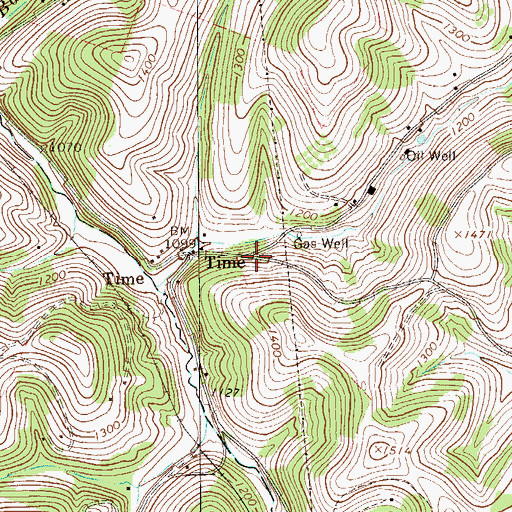 Topographic Map of Time, PA
