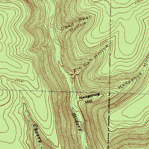 Topographic Map of Tin Can Hollow, PA