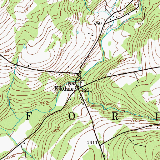 Topographic Map of Tinker Creek, PA