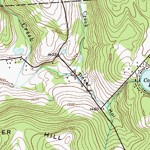 Topographic Map of Tinker Hollow, PA