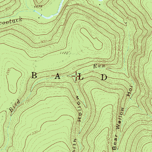 Topographic Map of Tinsmith Hollow, PA