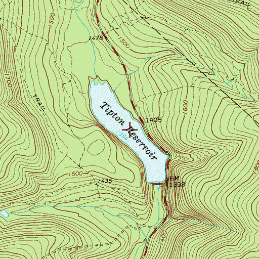 Topographic Map of Tipton Reservoir, PA