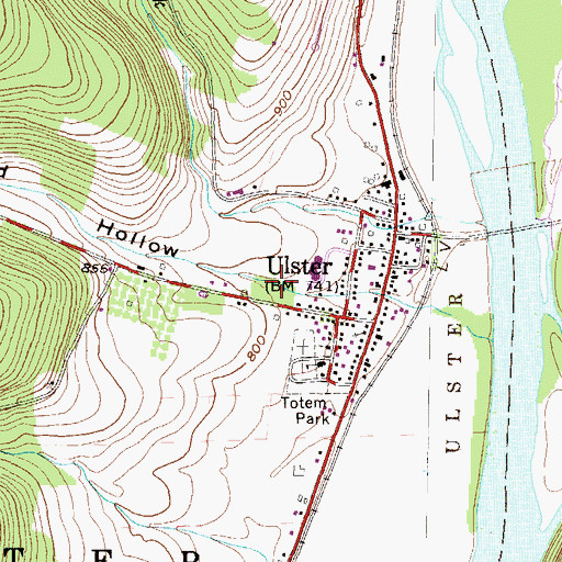 Topographic Map of Toad Hollow, PA