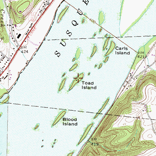 Topographic Map of Toad Island, PA