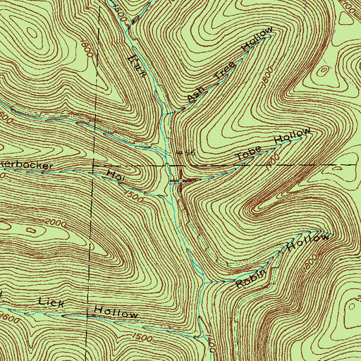 Topographic Map of Tobe Hollow, PA