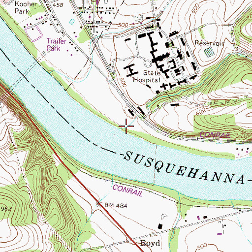 Topographic Map of Toby Run, PA