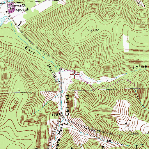 Topographic Map of Toles Hollow, PA