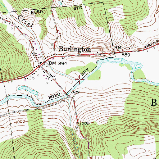 Topographic Map of Tomjack Creek, PA