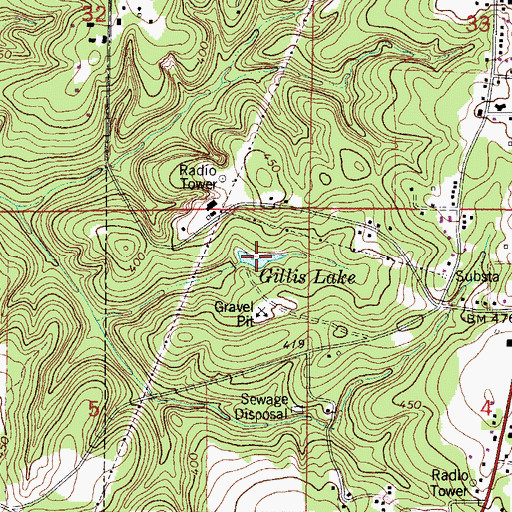 Topographic Map of Gillis Lake, AL