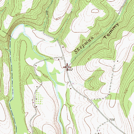Topographic Map of Tommy Hollow, PA