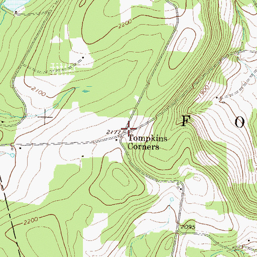 Topographic Map of Tompkins Corners, PA