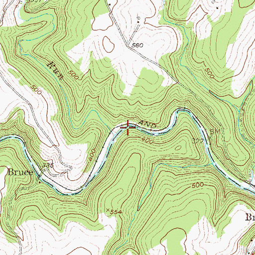 Topographic Map of Toms Run, PA