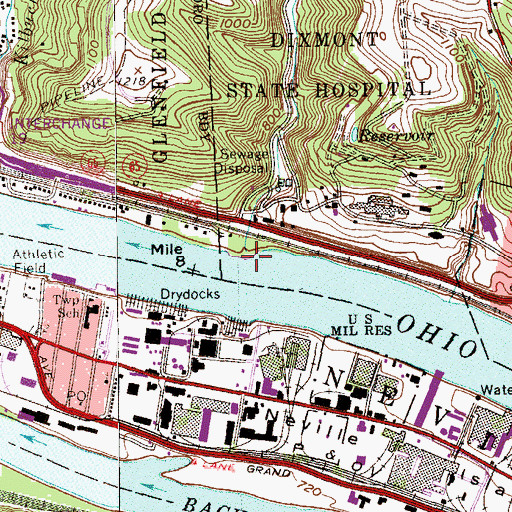 Topographic Map of Toms Run, PA