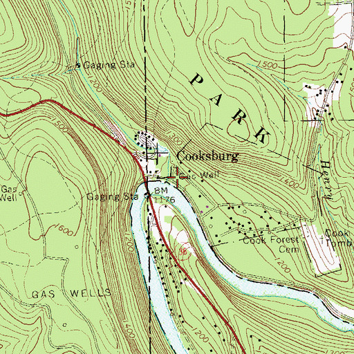 Topographic Map of Toms Run, PA