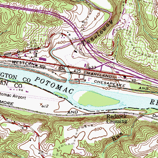 Topographic Map of Tonoloway Creek, MD