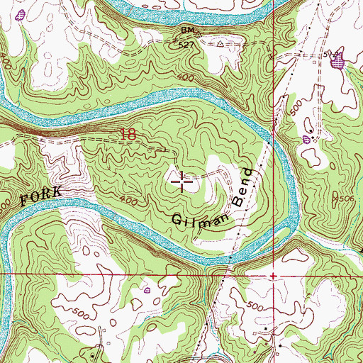 Topographic Map of Gilman Bend, AL