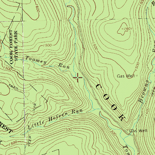 Topographic Map of Toomey Run, PA