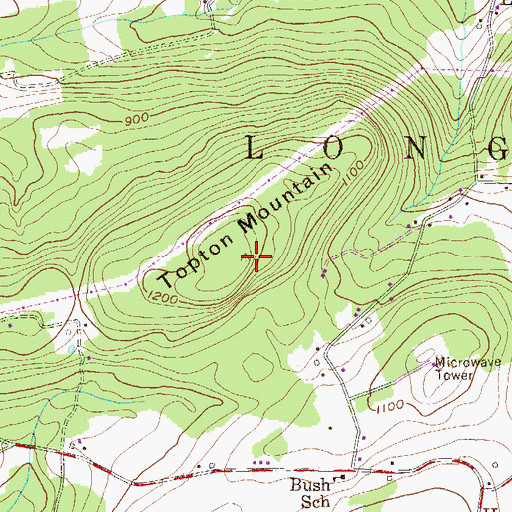 Topographic Map of Topton Mountain, PA