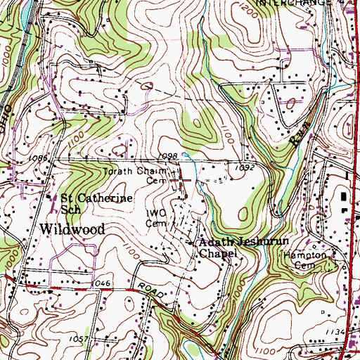 Topographic Map of Torath Chaim Cemetery, PA