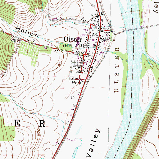 Topographic Map of Totem Park, PA