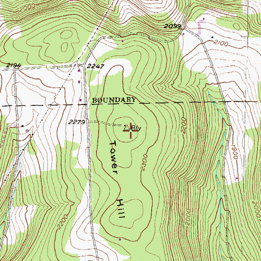 Topographic Map of Tower Hill, PA