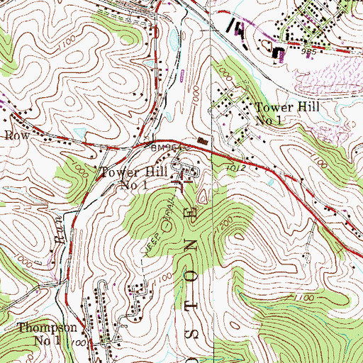 Topographic Map of Tower Hill Number One, PA