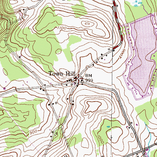 Topographic Map of Town Hill, PA