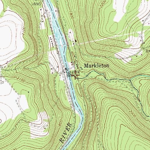 Topographic Map of Town Line Run, PA