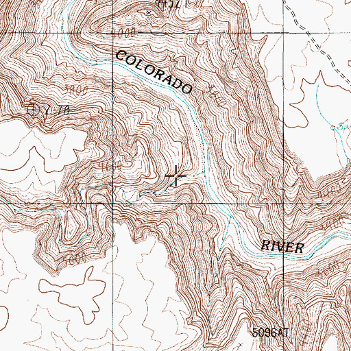 Topographic Map of Straight Canyon, AZ