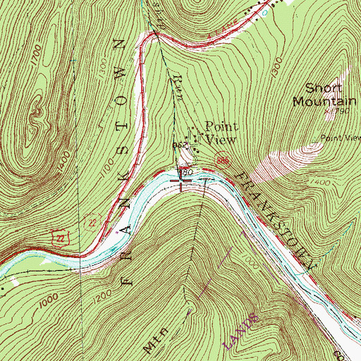 Topographic Map of Township Run, PA