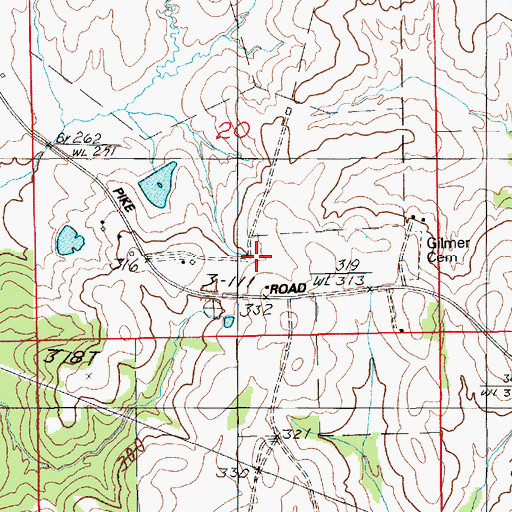 Topographic Map of Gilmer School, AL