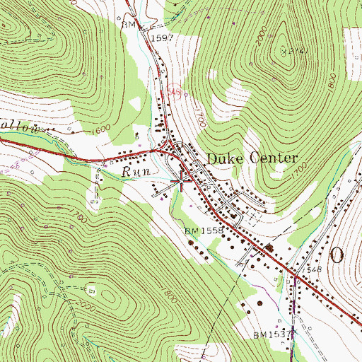 Topographic Map of Tram Hollow Run, PA