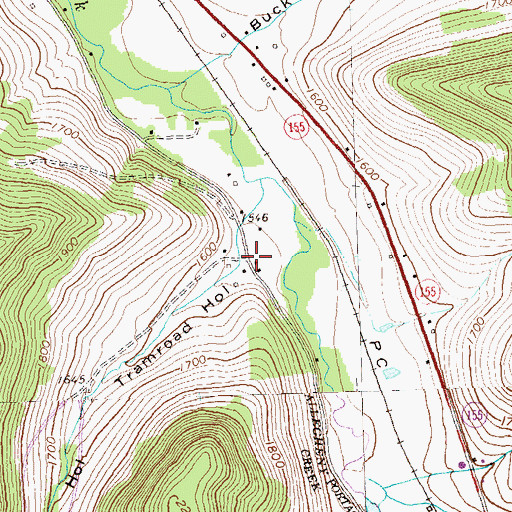 Topographic Map of Tramroad Hollow, PA
