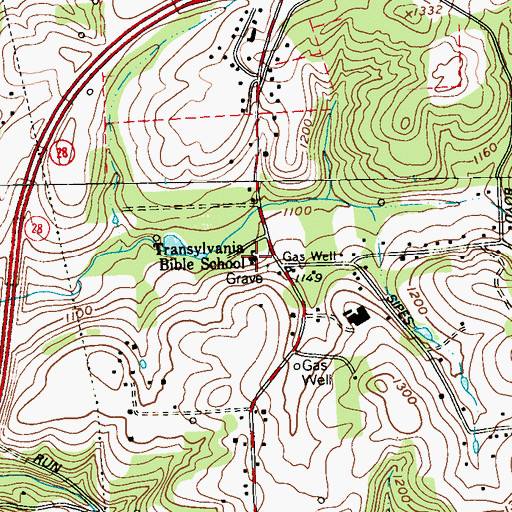 Topographic Map of Transylvania Bible School, PA