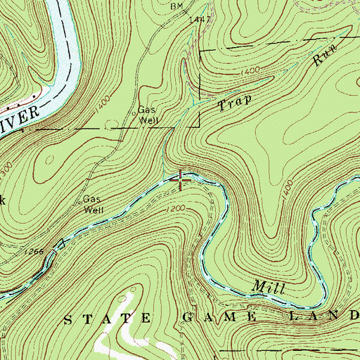 Topographic Map of Trap Run, PA