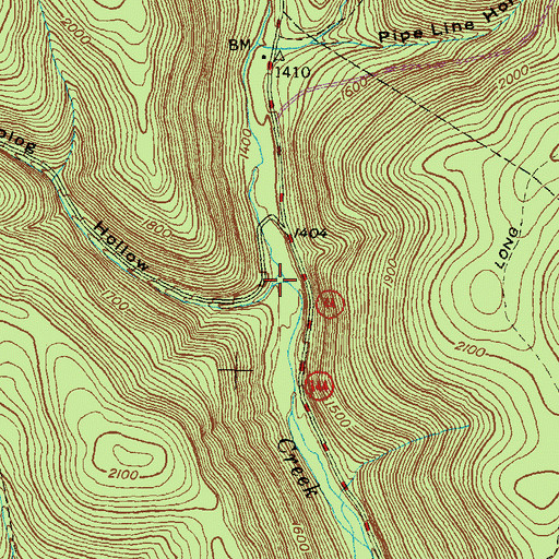 Topographic Map of Traplog Hollow, PA